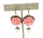 Coral Rose Earrings