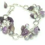 Purple Amethyst Cluster Bracelets - Gemstone Bracelet