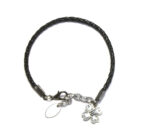 Flower Charm Leather Bracelet