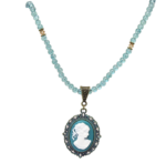 Cameo Necklace with Pearl and Crystals - Image 2