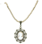 Cameo Necklace with Pearl and Crystals - Image 3