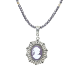 Cameo Necklace with Pearl and Crystals