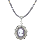 Cameo Necklace with Pearl and Crystals
