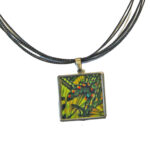 Square Custom Pendant Necklace on Multi-Strand Cord