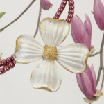 Hand-painted Dogwood Flower Brooch Pin