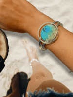 Beach Sand and Ocean Resin Cuff Bracelets