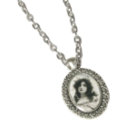 Long Victorian Woman Pendant Necklace