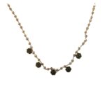 Dainty Crystal and Rose Necklace