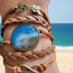 Beach Sand and Ocean Wave Cuff Bracelets