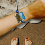 Beach Sand and Ocean Wave Suede Square Bracelets