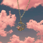 Rose Gold and Pink Moon Necklace