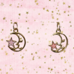 Rose Gold and Pink Moon Earrings