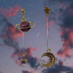 Space, Moon and Stars Earrings