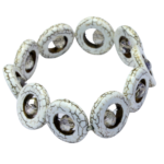 White Turquoise Geometric Gemstone Bracelet with Crystal