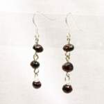 Garnet and Sterling Silver Dangle Earrings