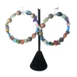 Multi-Color Gemstone Hoop Earrings