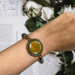 Resin Rose Crystal Stretch Bracelet