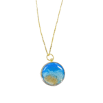 Ocean Sand Gold Pendant (stainless steel 10K plated) chain necklace