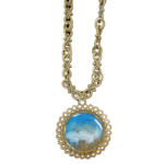 Ocean Sand Antique Gold pendant necklace on long chain
