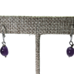 Gemstone Stainless Steel Hoop Earring