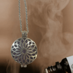 Sweater Necklace Antique Gold Sunflower Essential Oil Diffuser Necklace