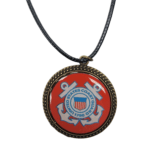 Officially Licensed Military Logo Pendant Necklaces: Army, Navy, Air Force, Marine Corps, Coast Guard and Space Force