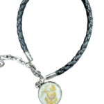 Military Rope Leather Bracelets with Custom Charm