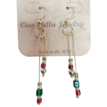 Octoberfest Red Green Gold Earrings