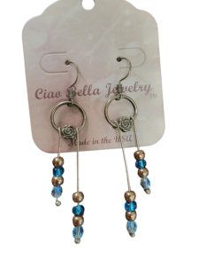 antique gold bar drop earrings
