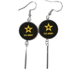 Dropship Show Your Patriotism in Style: Wholesale Officially Licensed Military Logo Drop Earrings