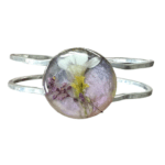 Pressed Flower Resin Cuff Bracelet - Sterling Silver or Stainless Steel