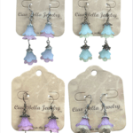 Delicate Lucite Flower Double Dangle Earrings