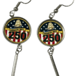 Officially Licensed Military Bar Drop Earrings – 250th Anniversary Collection (Army, Navy, Marine)