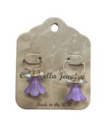 Golden Delicate Lucite Flower & Pearl Hoop Earrings - Image 11