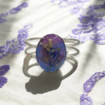 Oval Pressed Flower Resin Cuff Bracelet