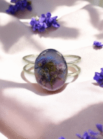 Oval Pressed Flower Resin Cuff Bracelet - Image 11