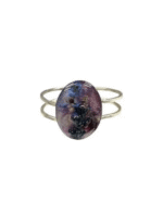 Oval Pressed Flower Resin Cuff Bracelet - Image 10