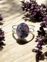 Oval Pressed Flower Resin Cuff Bracelet - Image 9