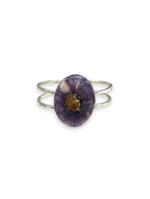 Oval Pressed Flower Resin Cuff Bracelet - Image 8