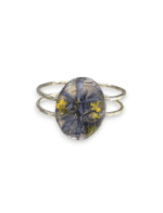 Oval Pressed Flower Resin Cuff Bracelet - Image 6