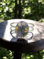 Oval Pressed Flower Resin Cuff Bracelet - Image 5