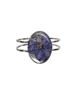 Oval Pressed Flower Resin Cuff Bracelet - Image 4