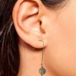 Delicate Crystal and Gemstone Drop Earrings on Gold-Plated Stainless Steel